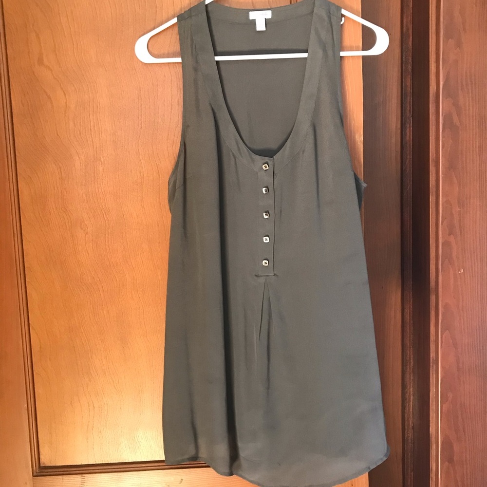 Anthropologie Odille Grey Silk Top Size 12